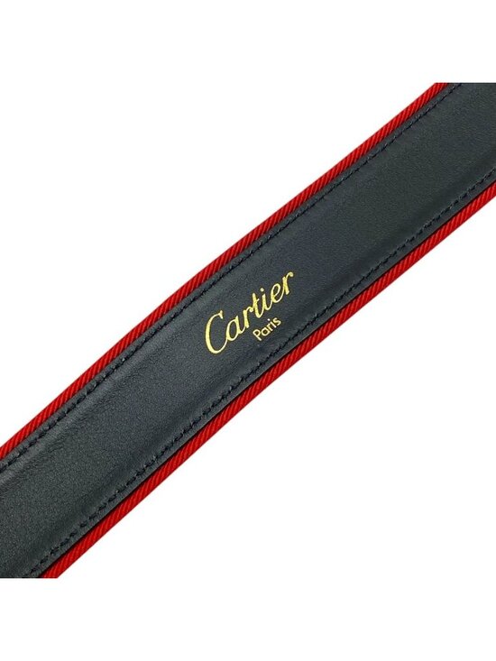 Cartier Panthere Belt Red Gold Canvas Leather Metal Logo Presence main image 8